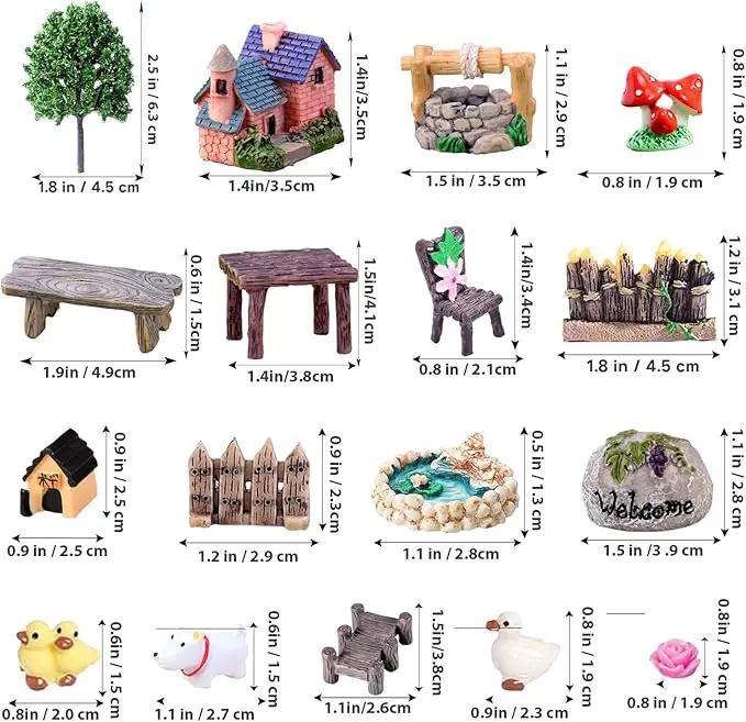 Fairy Garden Accessories, Fairies Welcome Garden Kit, 48pcs Miniature Fairy Garden Ornament for Christmas Decoration Fairy Garden Potted Plant Desk Decor by GreenHaven Gardens