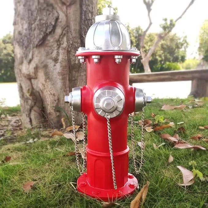 Fake Fire Hydrant for Dogs to Peed on, Dog Fire Hydrant Pee Post, 14.5" Backyard Decor Outdoor Statues Firefighter Gifts for Men (14.5") by GreenHaven Gardens