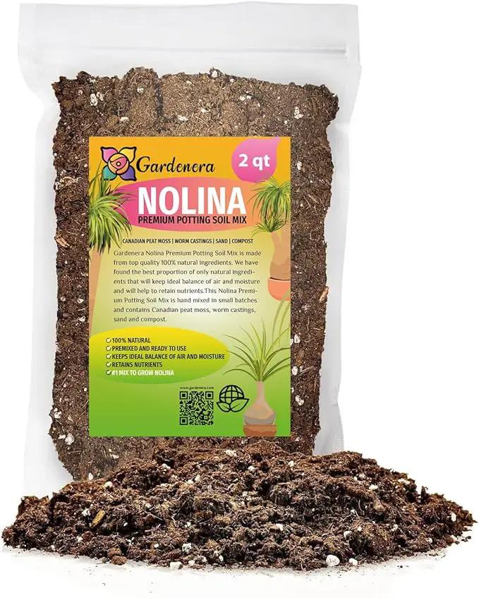 Elevate Your Nolina Garden with Gardenera's Organic Potting Mix - Tailored for Thriving Nolina Plants and Unique Structure - 2 Quart by GreenHaven Gardens