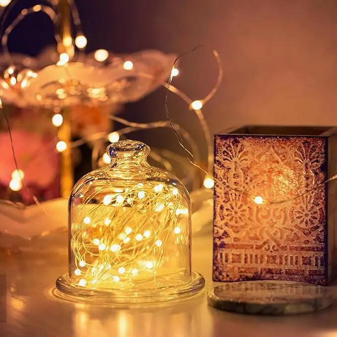 4Pack 80Ft 240LED Fairy Lights Battery Operated with Remote, Waterproof String Lights with Timer for Indoor & Outdoor, Twinkle Lights Battery Powered for Bedroom Christmas Decorations (Warm White) by GreenHaven Gardens