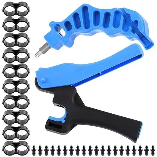32Pcs Drip Irrigation Tubing Hole Punch Set, Drip Tube Hole Punch Fitting Insertion Tools, Drip Irrigation Plugs and Figure 8 End Cap Plug Irrigation Fittings for Garden Agricultural Watering by GreenHaven Gardens