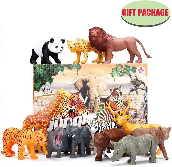 24Pcs Safari & Zoo Animals Figures, Realistic Plastic Animal Toys Set for Kids 1 2 3, Lion, Elephant, Perfect for Play, Education, Baby Shower Decor,Party Supplies Cake Topper by GreenHaven Gardens