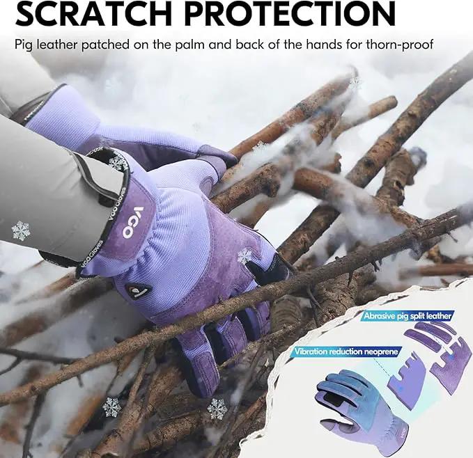 Vgo... Winter Gardening Gloves Women,Safety Work Gloves, Puncture-proof,Thornproof,Touchscreen(1 Pair,S,Purple,SL7471FLWP) by GreenHaven Gardens