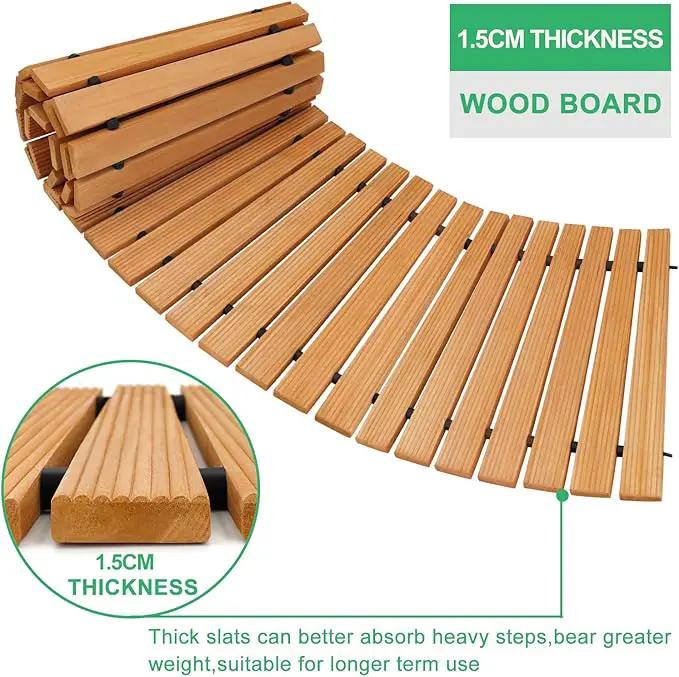 RELIANCER 6' Wooden Garden Pathway,Outdoor Roll Out Cedar Curved Walkway,Patio Path Decorative Garden Boardwalk Walkways,Weather-Resistant Roll Up Beach Wood Road Floor,Wedding Party Pathways by GreenHaven Gardens