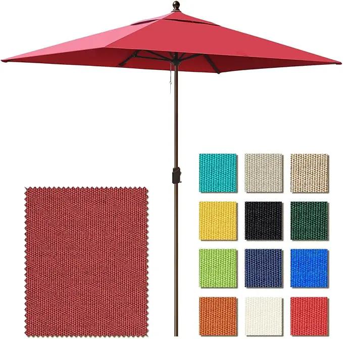 EliteShade USA 10-Year-Non-Fading 6.5x10Ft Rectangular Market Umbrella Patio Umbrella Outdoor Table Umbrella with Ventilation, Burgundy by GreenHaven Gardens