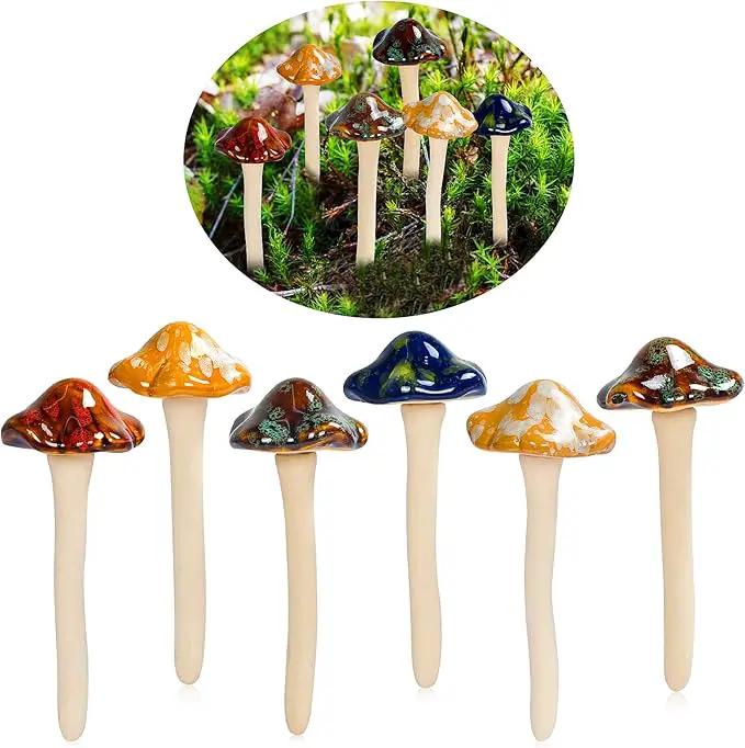 AIGEL Garden Decor Mushrooms, Ceramic Mushroom for Garden Fairy Yard Decoration DIY Ornament for Dollhouse Potting Shed Flowerpot Plants Lawn Garden Outdoor Statue by GreenHaven Gardens