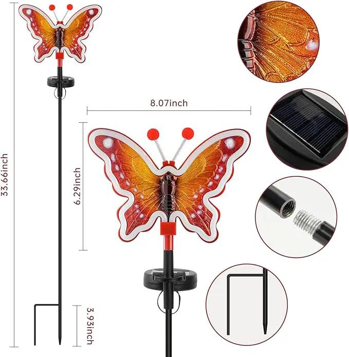 Solar Garden Butterfly Lights, Garden Outdoor Lights Decor, Butterfly Solar neon Light,led Butterfly Lights,Yard Patio Pathway Decoration(Red, 2pack) by GreenHaven Gardens
