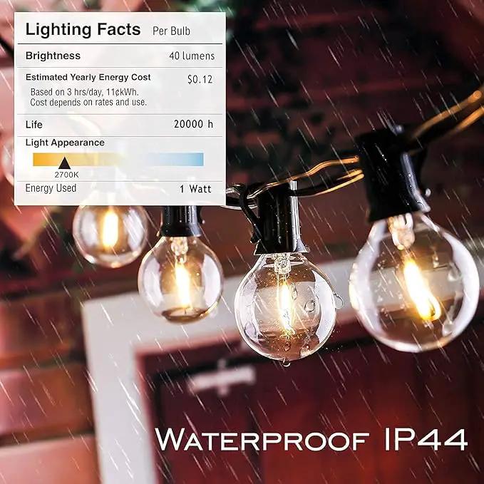 Outdoor String Lights 200FT Waterproof Globe String Lights with 104 Shatterproof G40 LED bulbs, Dimmable Connectable Patio Light String Lights for hanging Bistro Backyard Gazebo,2-Pack x 100ft by GreenHaven Gardens