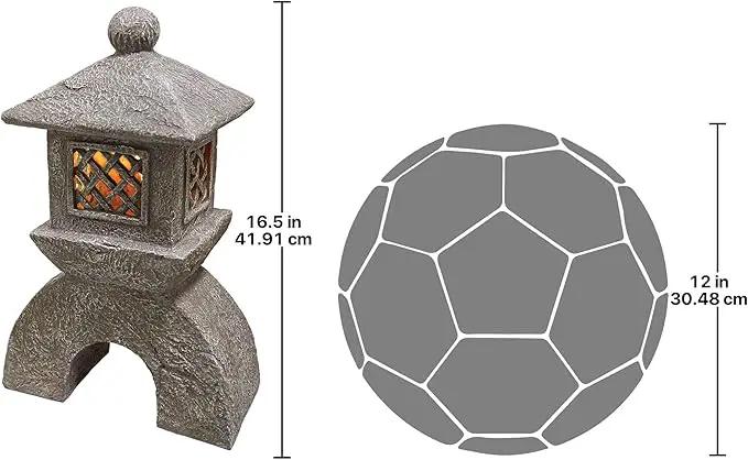 Design Toscano AL58699 Illuminated Pagoda Lantern Statue,greystone by GreenHaven Gardens