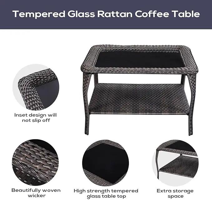 Outdoor Furniture Sectional Sofa L Shaped Couch - Patio Wicker Set with 2 Swivel Glider Chairs, 8 Piece Rattan Patio Conversation Sets with Gray Cushion for Deck Backyard Sunroom Grey Cushion by GreenHaven Gardens