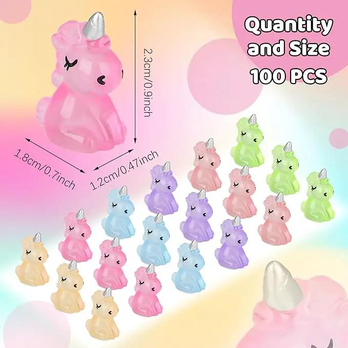 100 PCS Mini Resin Unicorn Luminous Tiny Unicorn Miniature Figurines Glow in The Dark Mini Resin Animals Suitable for DIY Cake Ornaments Crafts Moss Landscape Decoration by GreenHaven Gardens