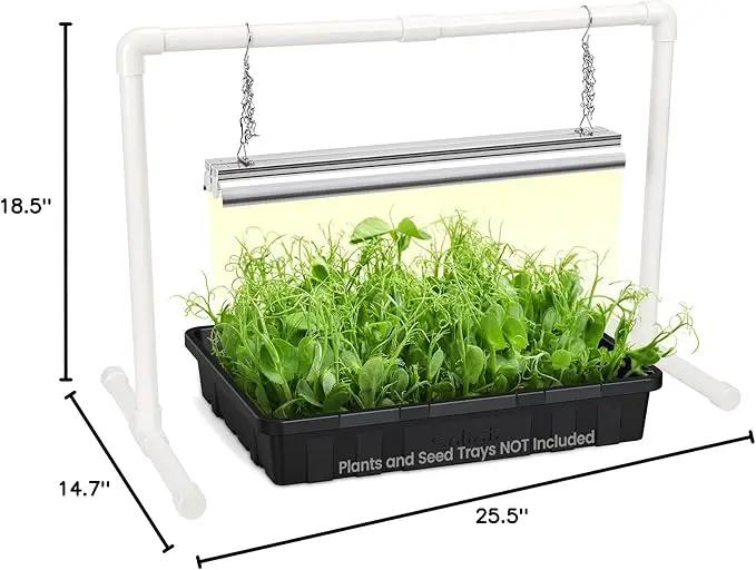 SOLIGT Grow Lights for Seed Starting, 2FT LED Full Spectrum Seedling Lights with Stand for Indoor Plants Vegetable Growing, Duoble Brightness, Height Adjustable, Energy Efficient by GreenHaven Gardens