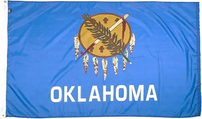 FlagSource Oklahoma Nylon State Flag, Made in the USA, 3x5' by GreenHaven Gardens