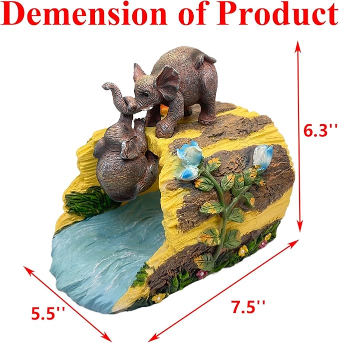Elephant Gutter Downspout Extension Statues Garden Decoration,Rain Downspout Diverter Garden Statue,Decorative Gutter Extension，3"×4" Downspout Splash Block，Animal Resin Statue Outdoor Décor by GreenHaven Gardens