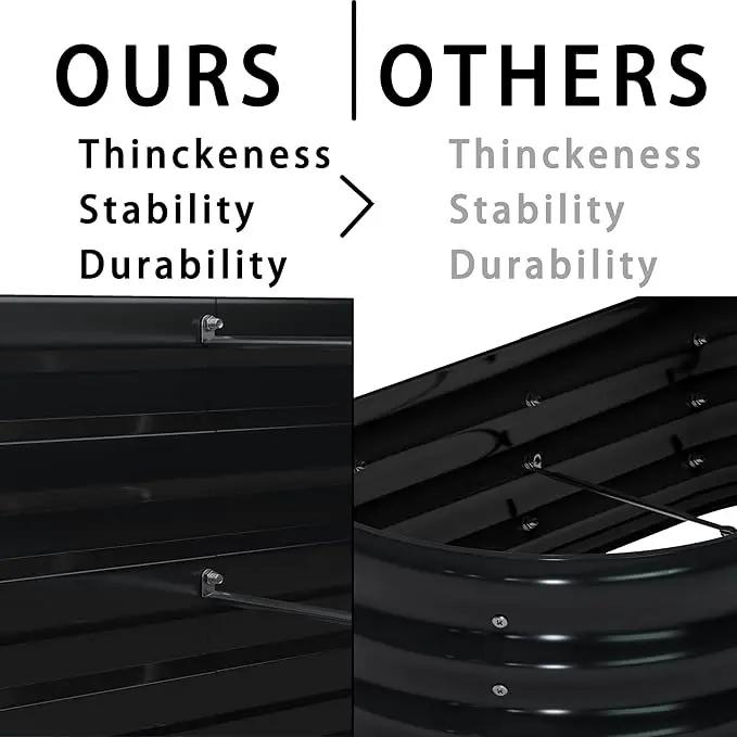 8x4x1ft(2 Pack) Galvanized Raised Garden Bed,Outdoor Planter Box Metal Patio Kit Planting Bed for Vegetables Flowers Herb,Black by GreenHaven Gardens