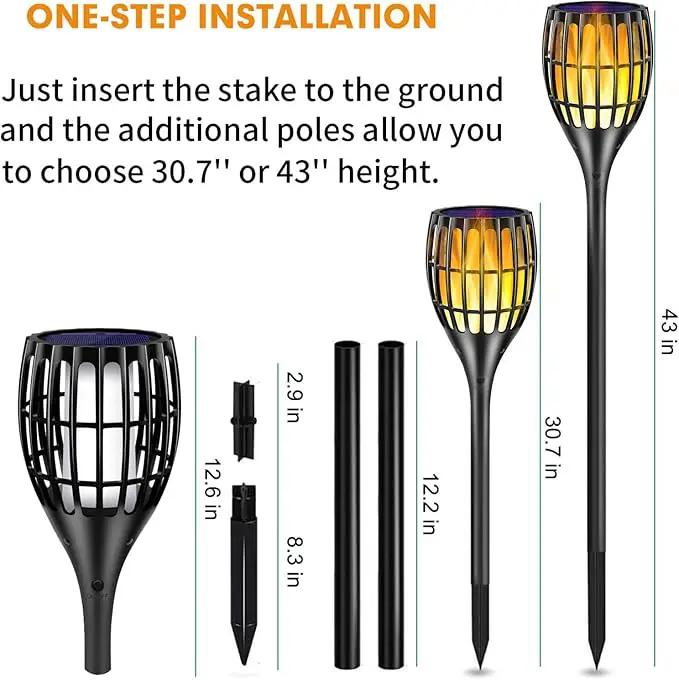 Outdoor Solar Lights Upgraded,Waterproof Flickering Flames Torches Lights Solar Spotlights Landscape Decoration Lighting Dusk to Dawn Auto On/Off Security Torch Light for Patio Driveway, 4P by GreenHaven Gardens