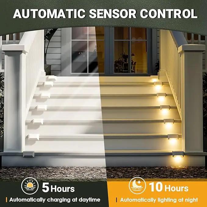 SOLPEX Solar Step Lights Outdoor 20 Pack, Waterproof LED Solar Lights for Deck, Stairs, Fence, Yard, Patio, Balcony (Warm White) by GreenHaven Gardens