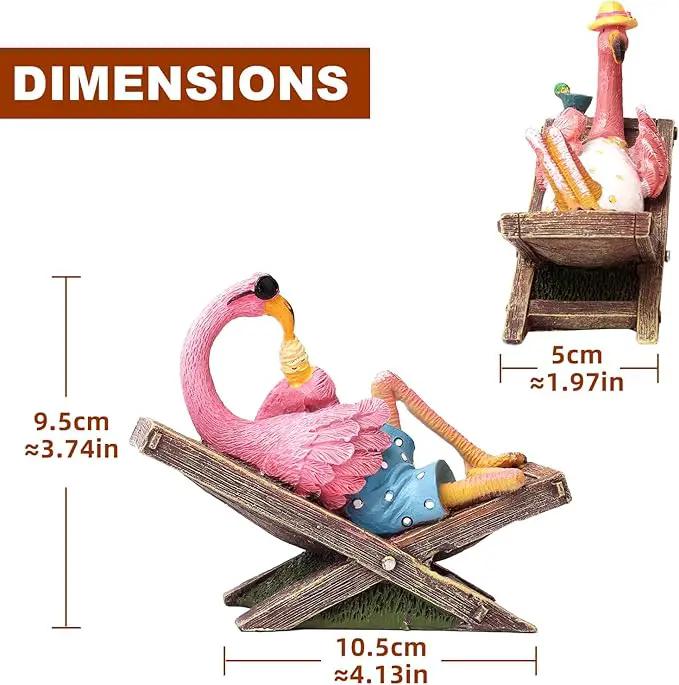 MUAMAX Pink Flamingo Garden Statues Flamingo Ornaments Small Flamingo Statue Summer Tropical Coastal Desk Decor Yard Art Ornament Housewarming Gifts Outdoor Patio Lawn Decorations by GreenHaven Gardens
