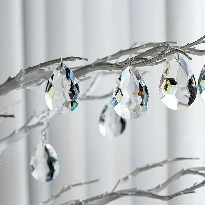 H&D 10pcs 50mm Chandelier Crystal Prisms Pendants - Clear Crystal Teardrops Parts by GreenHaven Gardens