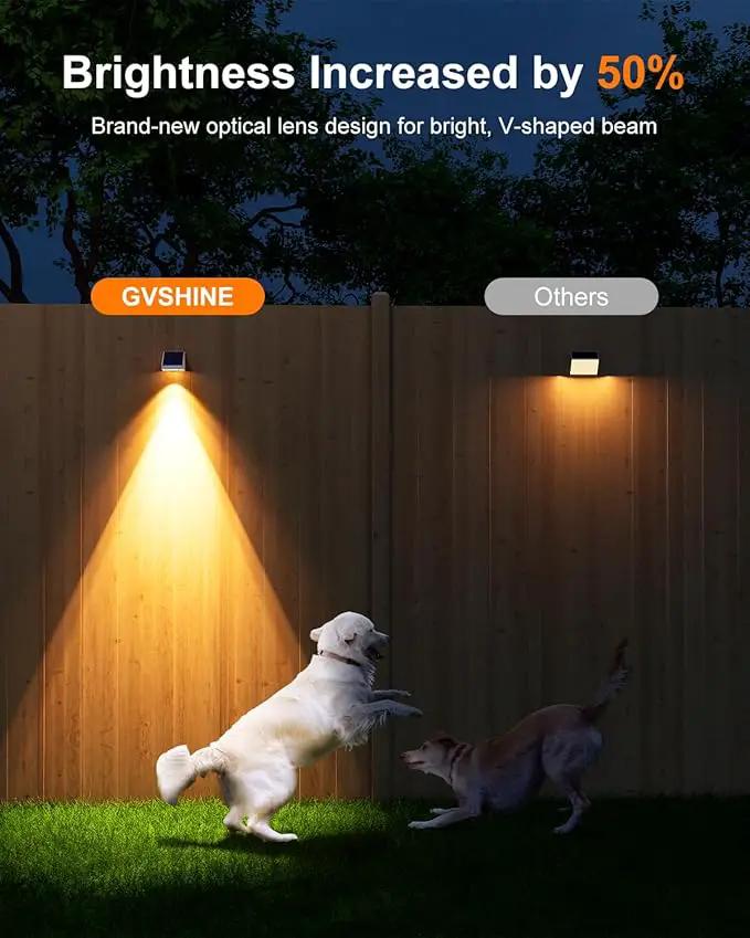 12 Pack Decorative Solar Powered Fence Lights Outdoor Waterproof with Warm White LED Spot Lens, for Outside Deck, Patio, Yard, Rail, Garage, Designed for Wall Lighting, Easy Install ( White Shell ) by GreenHaven Gardens