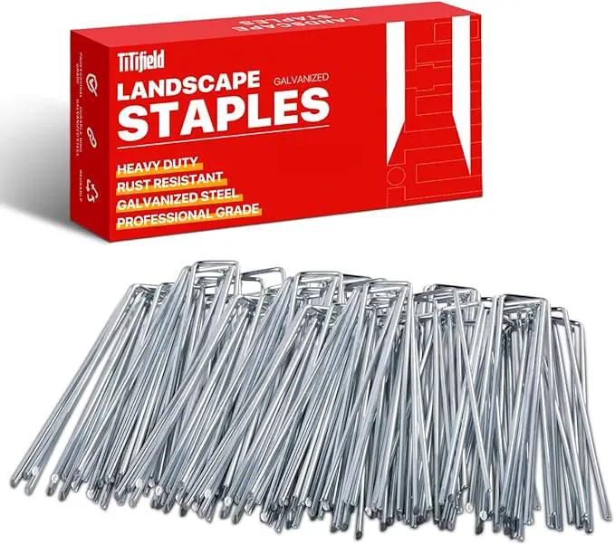 240 Pack Landscape Staples Garden Staples Yard Stakes 6 Inch 11 Gauge Anti-Rust Heavy-Duty Fence Stakes Metal Sod Pins for Weed Barrier Fabric Irrigation Tubing Hose by GreenHaven Gardens