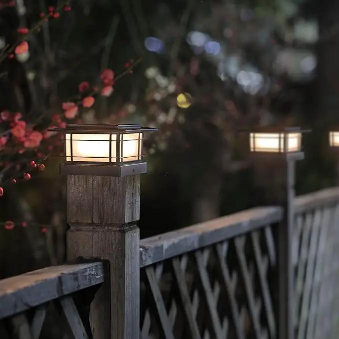 Dynaming 6 Pack Solar Post Lights Outdoor, Solar Powered Fence Post Cap Lights, High Brightness Warm White SMD LED Lighting Decor for Garden Deck Patio, Fit 4x4, 5x5 or 6x6 Vinyl/Wooden Posts by GreenHaven Gardens