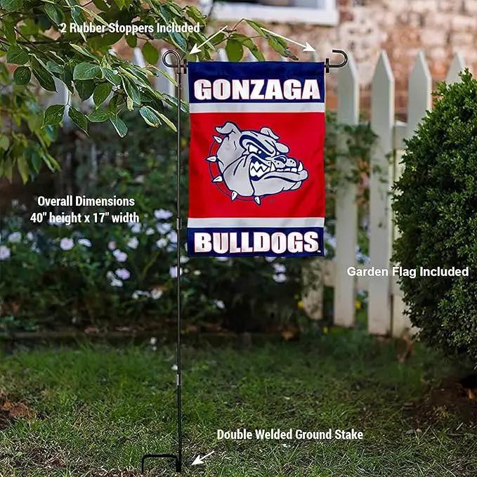 College Flags & Banners Co. Gonzaga Bulldogs Garden Flag with Pole Stand Holder by GreenHaven Gardens