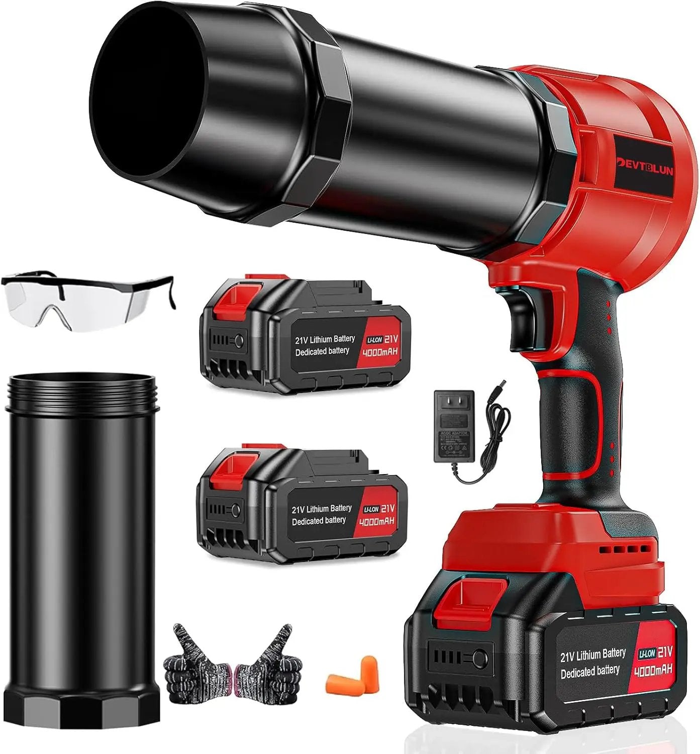 Leaf Blower Cordless with 2x4.0Ah Batteries,600000RPM Turbo Jet Blower, Electric Small Blower with Extended Nozzle,Lightweight Handheld Leaf Blower for Lawn Patio Care, Blowing Leaves, Snow,Dust by GreenHaven Gardens