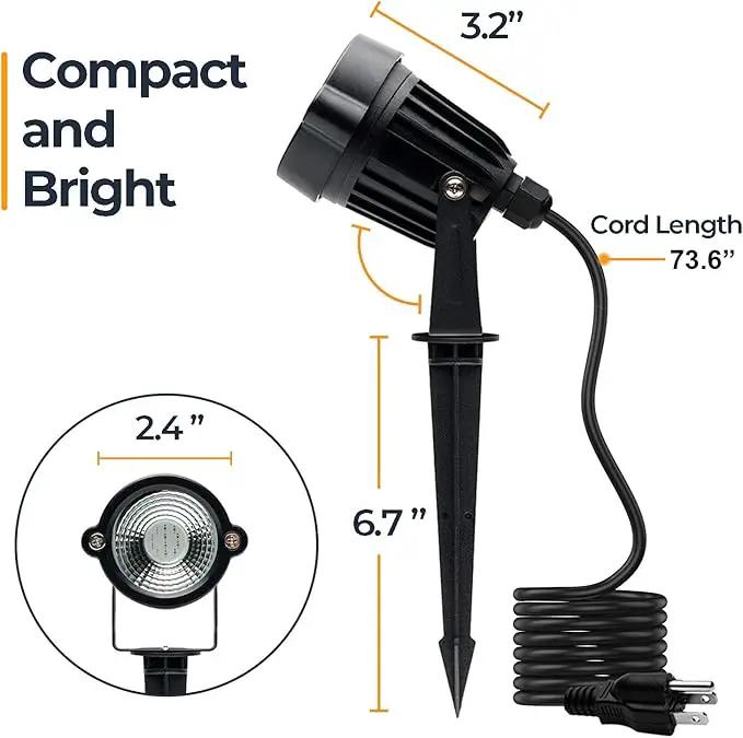 S SMIFUL Halloween Spot Lights Outdoor, RGB 5W 120V Waterproof Outdoor Spot Lights Remote Control Landscape Lighting Yard Uplights for Lawn, Yard, Trees, Garden, 6 FT Cord, US Plug, 2 Packs by GreenHaven Gardens