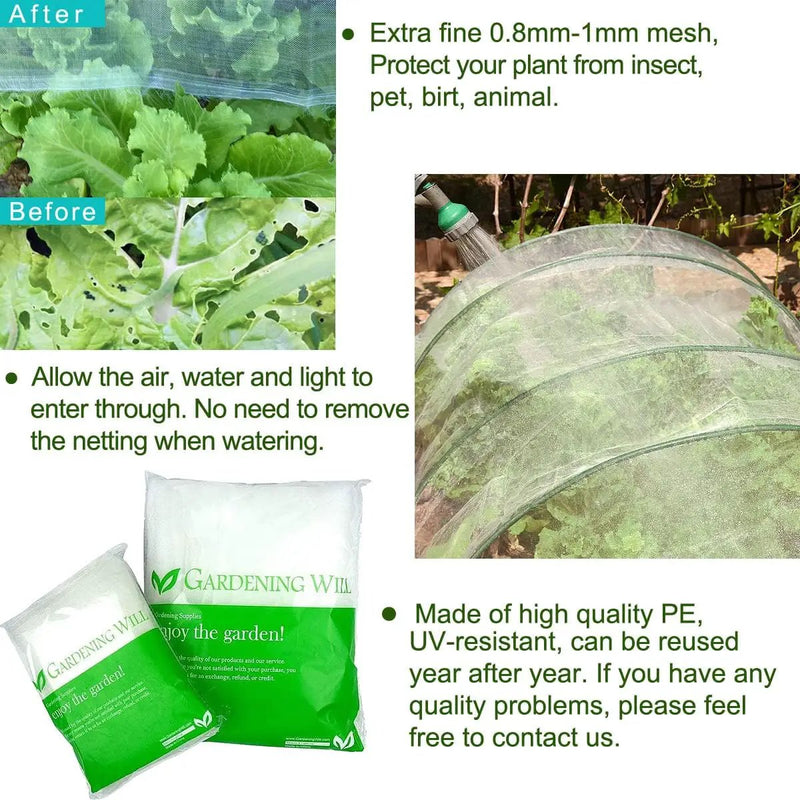 4Ft x 10Ft Mosquito Bug Insect Bird Fine Mesh Net Barrier Hunting Blind Garden Screen Netting for Protect Your Plant Fruits Flower by GreenHaven Gardens
