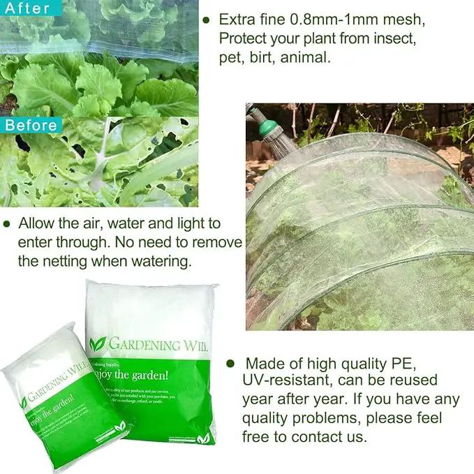 10x30Ft Mosquito Bug Insect Bird Fine Mesh Net Barrier Hunting Blind Garden Screen Netting for Protect Your Plant Fruits Flower by GreenHaven Gardens