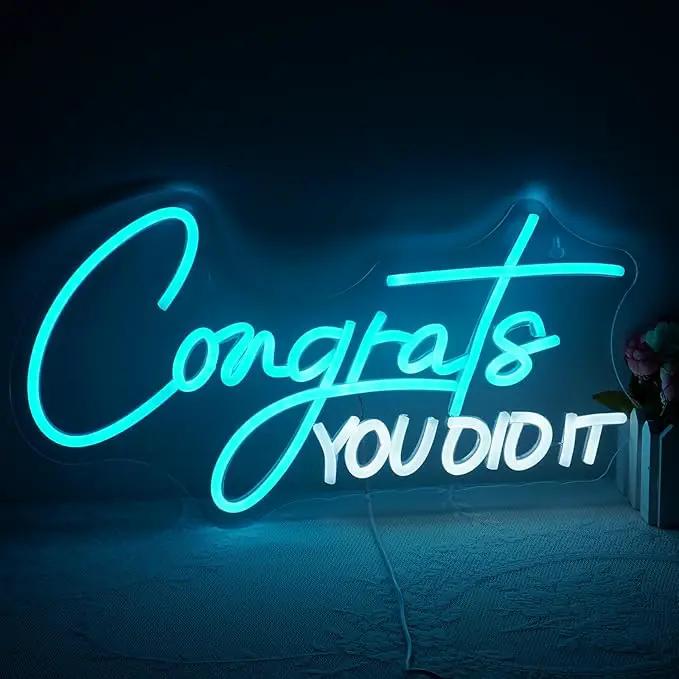 WLHOPE Congrats Grad Neon Sign for 2025 Graduation Decorations LED Neon Light Decor for Graduation Party Gift, Adjustable Congrats Led Sign for Class Room Dorm Backdrop by GreenHaven Gardens