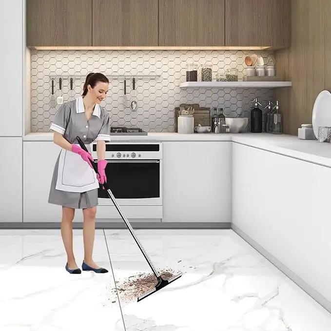 Floor Squeegee Scrubber 59" Long Stainless Steel Handle with 10" Wide Silicon Rubber Blade for Floor Washing and Drying Shower Glass, Garage, Windows, Marble, Wood Surfaces by GreenHaven Gardens