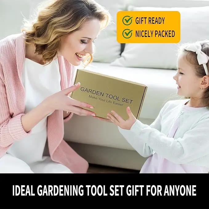 20-Piece Gardening Tools with Fashion and Durable Storage Bag - Heavy Duty Garden Tools Stainless Steel Rust-Proof Ergonomic Garden Tool Set - Ideal Gifts for Women and Men - Portable Gardening Kit by GreenHaven Gardens