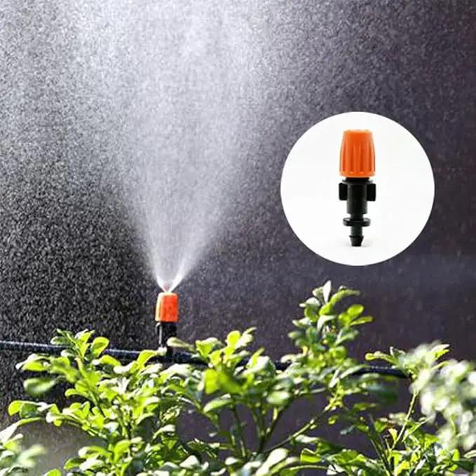 FADDARE 50pcs Garden Irrigation Misting Dripper Set, Adjustable Flow, Black+Orange, Engineering Plastics by GreenHaven Gardens