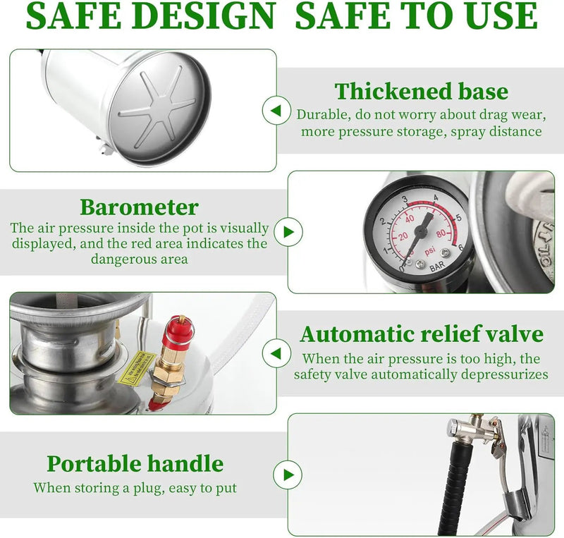 3.5 Gallon Stainless Steel Sprayer, Hand Metal Pump Up Sprayer Reinforced Hose with Pressure Gauge, Safety Valve & Adjustable Nozzle, Garden Weed Sprayers for Lawn, Gardening, Sanitizing by GreenHaven Gardens