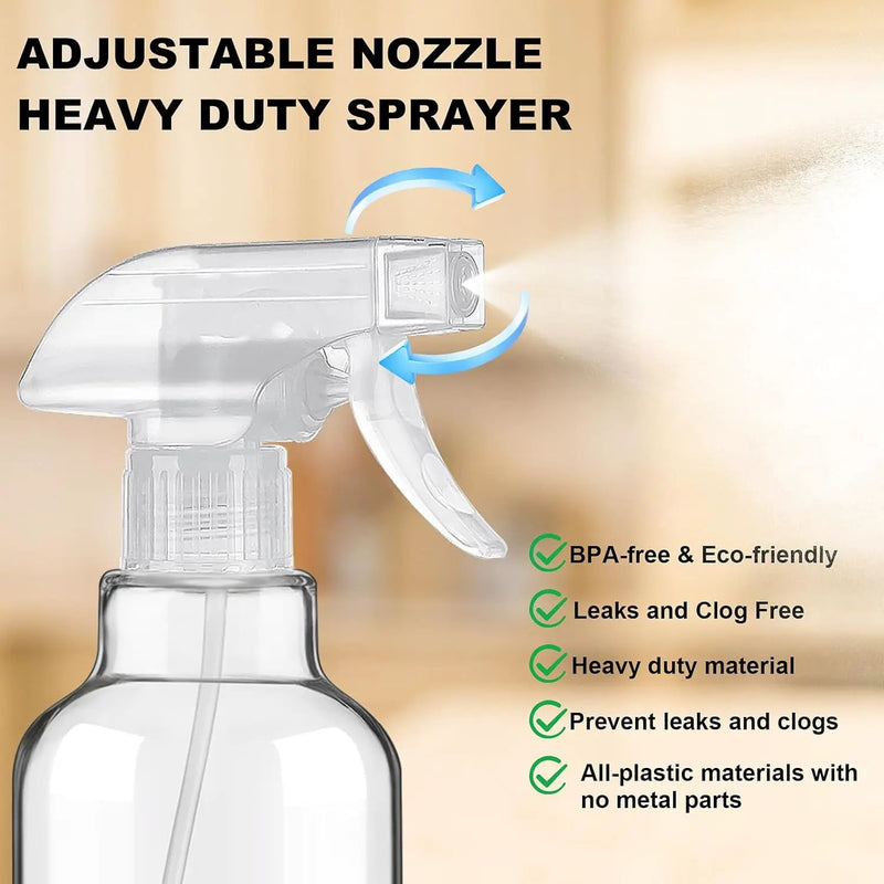 Glass Spray Bottles with Silicone Sleeve 16.9oz 2 Pack Empty Spray Bottle for Hair Mist/Stream Spraying for Cleaning Solutions, Plants, Essential Oils (clear-sblue&yellow) by GreenHaven Gardens