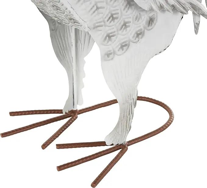 Deco 79 Metal Rooster Decorative Garden Sculpture Garden Statue with Black Texturing and Red Accents, Outdoor Sculpture 15" x 6" x 18", White by GreenHaven Gardens