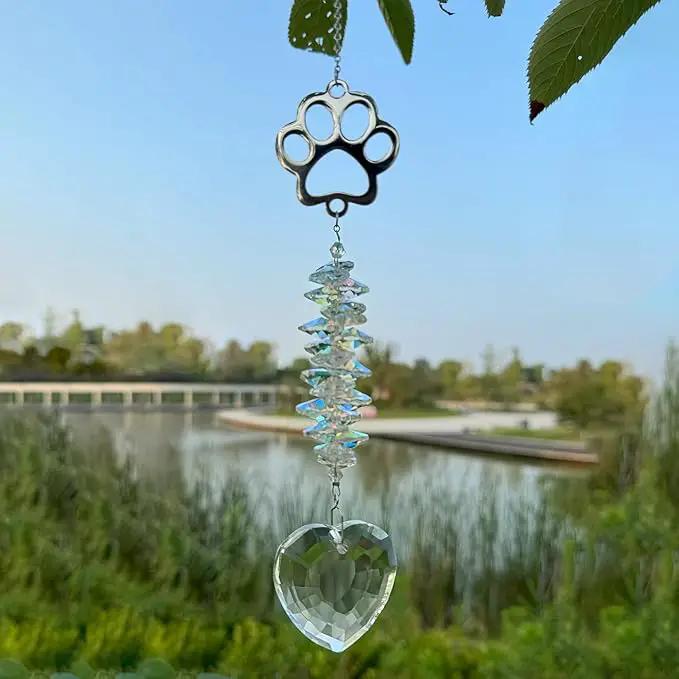 Dog Memorial Suncatcher Colorful Sunlight, Dog Memorial Gifts, Rainbow Impressions for Pet Loss, Pet Sympathy, Thoughtful Dogs and Cats Remembrance, Bereavement Gifts by GreenHaven Gardens