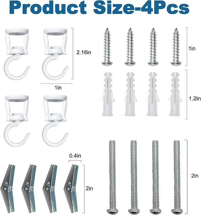 Ceiling Hooks for Hanging Plants (4 PCS White),Heavy Duty Metal Plant Hooks, Screw in Hooks for Hanging Birdfeeders, Lamps, Planters, Outdoor Decorative Hooks up to 33 lbs by GreenHaven Gardens