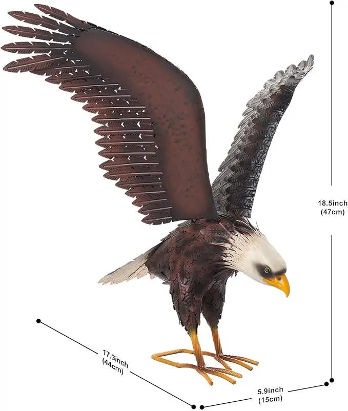chisheen Bald Eagle Statue Outdoor Garden Sculpture Metal Yard Art Lawn Decorations,Large Eagle Figurines and Statues by GreenHaven Gardens