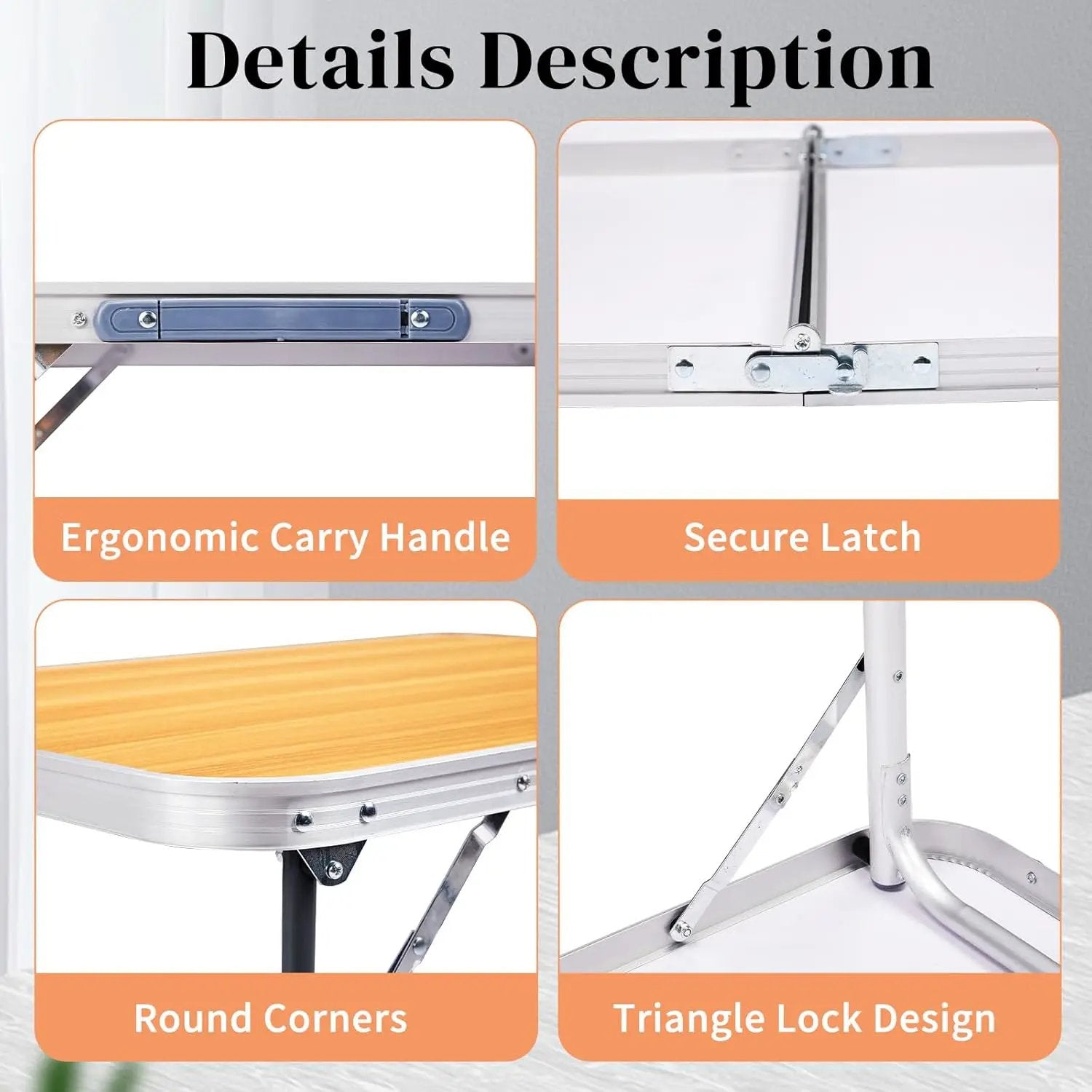 Outvita 2.3ft Portable Folding Camping Table, Outdoor Waterproof Picnic Table, Aluminum Lightweight Suitcase Foldable Table for Picnic BBQ Beach Dining by GreenHaven Gardens
