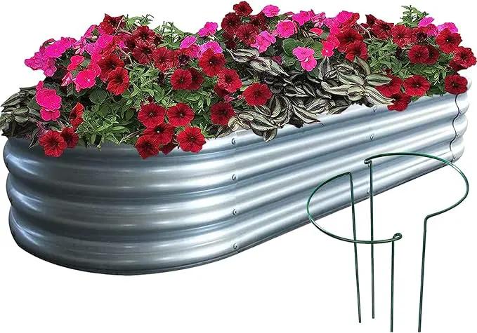 Raised Garden Bed, 6×3×1ft Outdoor Galvanized Planter Boxes, Galvanized Garden Beds Outdoor with Metal Plant Stakes, Large Raised Garden Box, Garden Beds Outdoor for Vegetables Stock Tank by GreenHaven Gardens