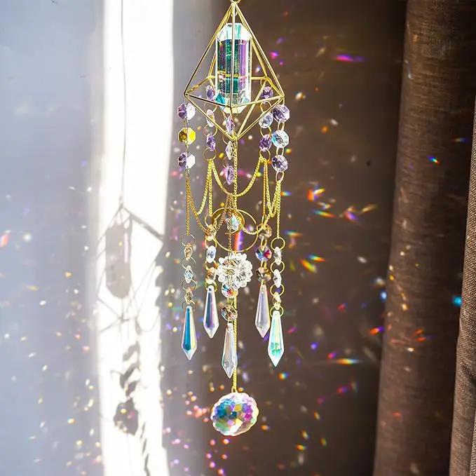 H&D HYALINE & DORA Crystal Prisms Suncatcher Window Hanging Pendant Glass Prisms Decor Wind Chime Rainbow Sun Catcher for Home Garden Porch by GreenHaven Gardens