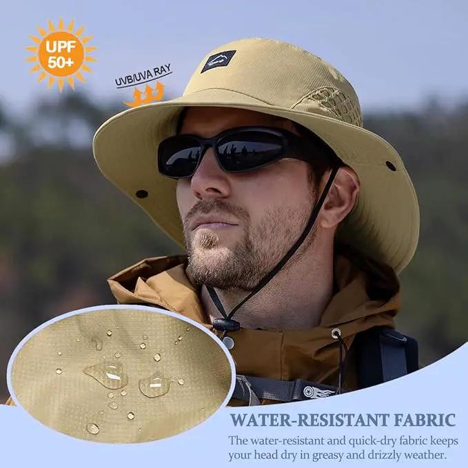 Fishing Hat, UPF50+ Wide Brim Sun Hat for Men Women, UV Protection Hiking Beach Bucket Hats Summer Safari Hat by GreenHaven Gardens