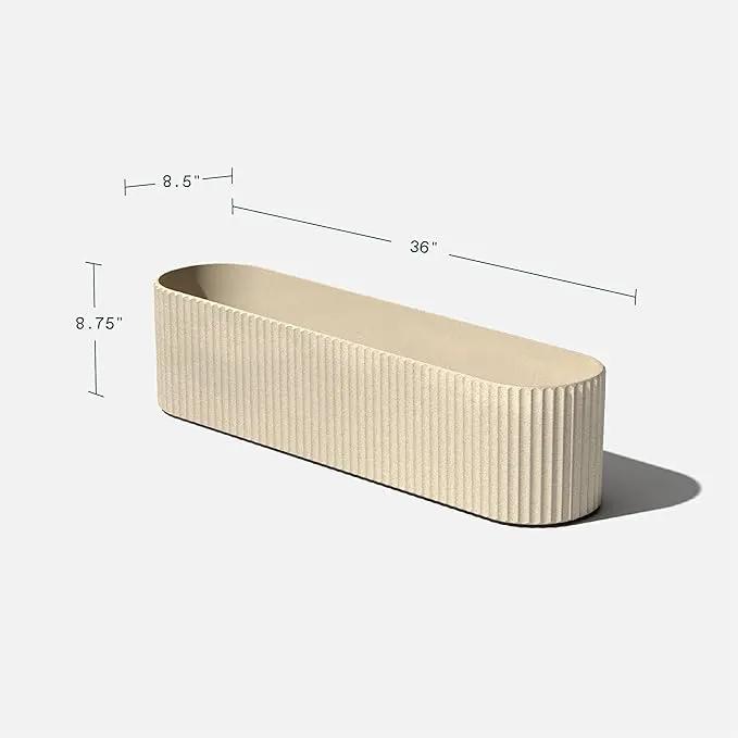 Veradek Demi Series Window Box Planter - Long Planter Box for Windowsill/Balcony | Durable Plastic-Stone Composite Material | Modern Décor for Flowers/Herbs by GreenHaven Gardens