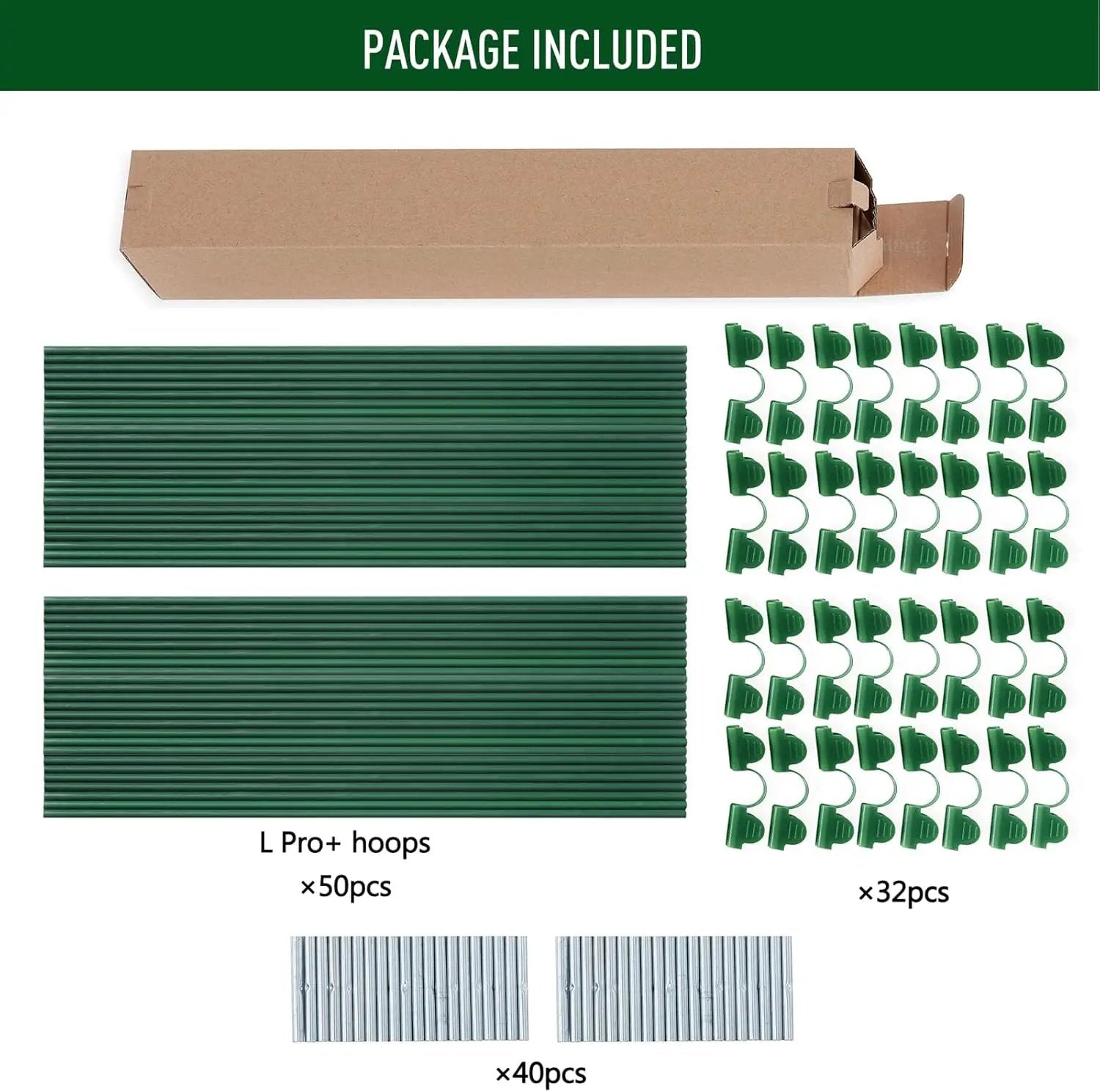 MAXPACE Greenhouse Hoops for DIY 2.7ft or Wider Grow Tunnel, Rust-Free Fiberglass Support Hoops Frame for Garden Fabric, Plant Support Garden Stakes, Gardening Supplies, 50pcs by GreenHaven Gardens