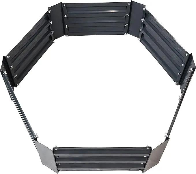 Sunnydaze 11.75" H Raised Metal Garden Bed - Galvanized Raised Garden Bed Outdoor for Vegetables and Flowers - Dark Gray - Hexagon by GreenHaven Gardens