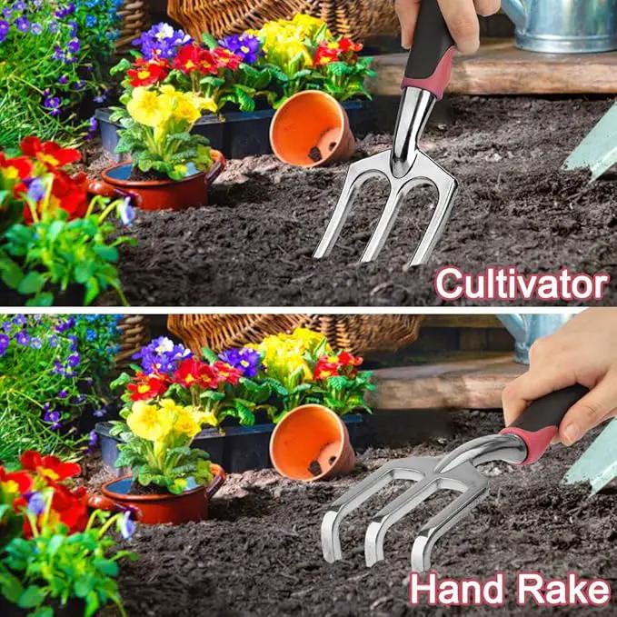 Garden Tools Set 83 Piece, Succulent Tools Set Included, Heavy Duty Aluminum Gardening Tools for Gardening, Non-Slip Ergonomic Handle, Durable Storage Tote Bag, Gifts for Men Women by GreenHaven Gardens
