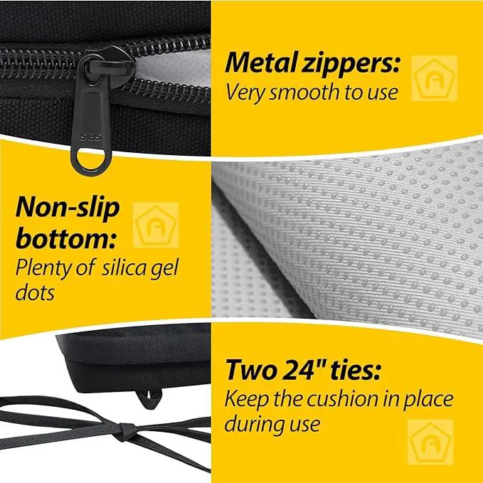 AAAAAcessories Outdoor Seat Cushions for Chairs, Waterproof, Fade-Resistant Patio Furniture Replacement Cushions, 20" x 20" x 3", Set of 2, Black by GreenHaven Gardens